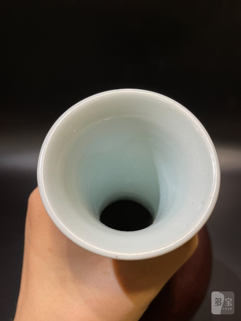 清道光 茄皮紫釉橄榄瓶 - 图11
